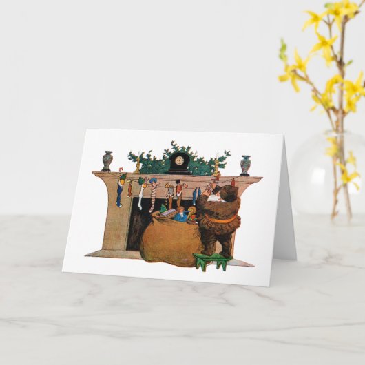 Merry Old Christmas Elf, Jessie Willcox Smith Kaart (Gele Bloem)