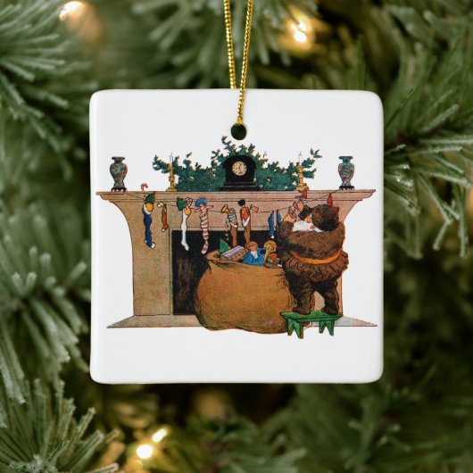 Merry Old Christmas Elf, Jessie Willcox Smith Keramisch Ornament (Boom)