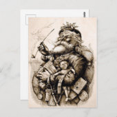 Merry Old Santa Claus Briefkaart (Voorkant / Achterkant)