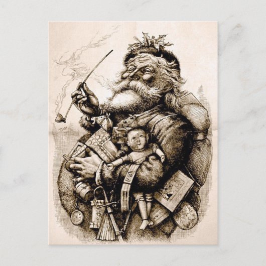 Merry Old Santa Claus Briefkaart (Voorkant)