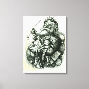 Merry Old Santa Claus Canvas Afdruk