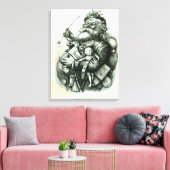 Merry Old Santa Claus Canvas Afdruk (Insitu (Woonkamer))