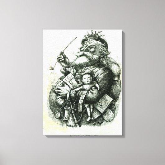 Merry Old Santa Claus Canvas Afdruk (Voorkant)