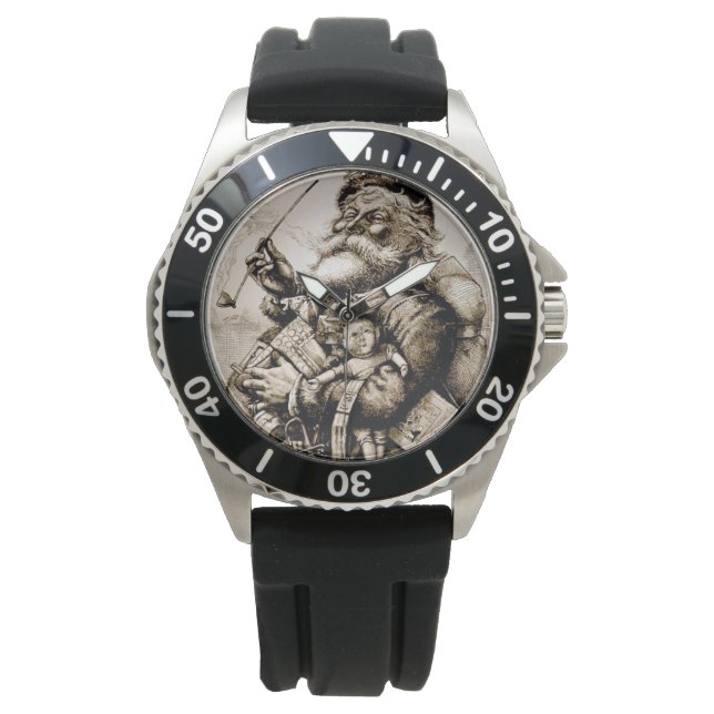 Merry Old Santa Claus Horloge (Voorkant)