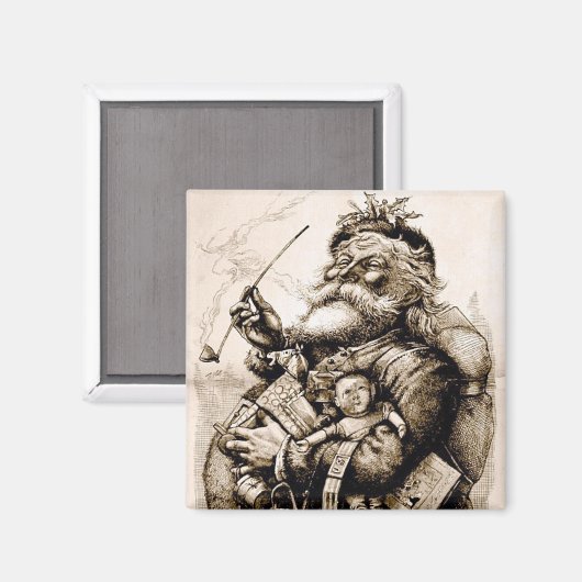 Merry Old Santa Claus Magneet (Voorkant / Achterkant)