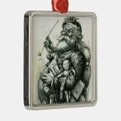 Merry Old Santa Claus Metalen Ornament (Rechts)