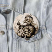 Merry Old Santa Claus Ronde Button 4,0 Cm (In situ)