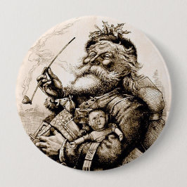Merry Old Santa Claus Ronde Button 4,0 Cm