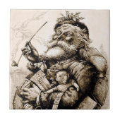 Merry Old Santa Claus Tegeltje (Voorkant)