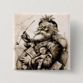 Merry Old Santa Claus Vierkante Button 5,1 Cm (Voorkant)