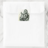 Merry Old Santa Claus Vierkante Sticker (Tas)