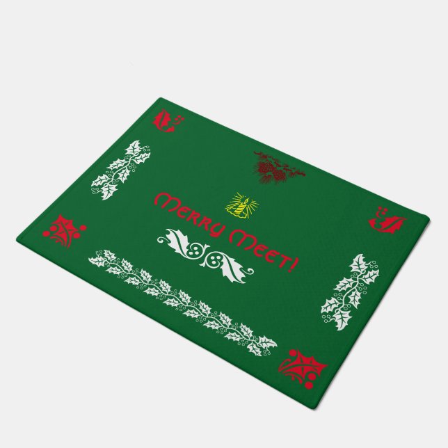Merry ontmoet Pagan Yule Seasonal Doormat Deurmat (Schuin)