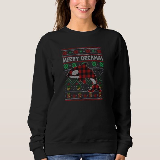 Merry Orcamas Christmas Sweater Orca Killer Whale  (Voorkant)