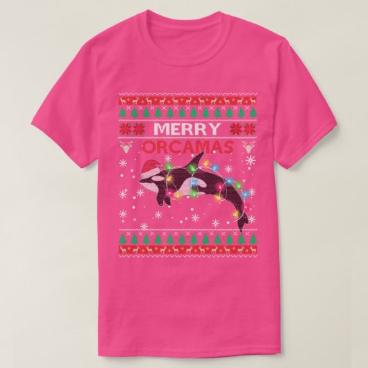 Merry Orcamas Santa Claus Killer Whale Fan Ugly Xm T-shirt (Design voorkant)