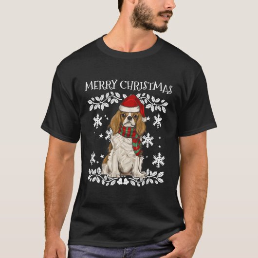 Merry Ornament Cavalier King Charles Spaniel Xmas T-shirt (Voorkant)