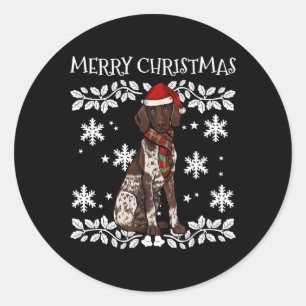 Merry Ornat Ger Shorthaired Pointer Ronde Sticker