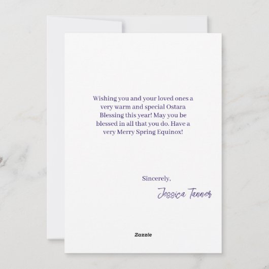 Merry Ostara Goddess Eostre Spring Equinox Pagan Feestdagenkaart (Achterkant)