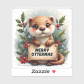 Merry Ottermas Christmas Sticker (Vel)