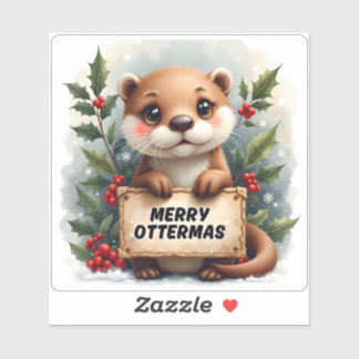 Merry Ottermas Christmas Sticker