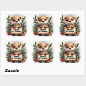 Merry Ottermas Christmas Vierkante Sticker (Vel)