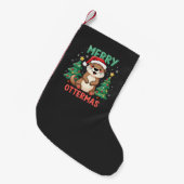 Merry Ottermas Funny Otter Animal Christmas Lovers Kleine Kerstsok (Voorkant (Hangend))