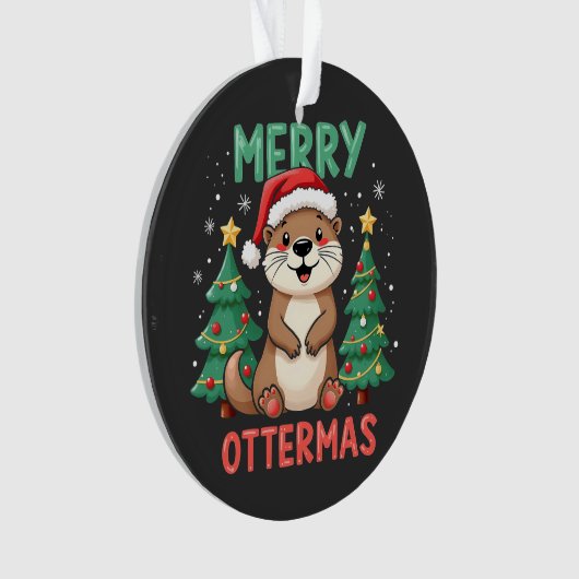 Merry Ottermas Funny Otter Animal Christmas Lovers Ornament (voorkant)