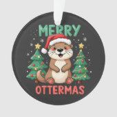 Merry Ottermas Funny Otter Animal Christmas Lovers Ornament (voorkant)