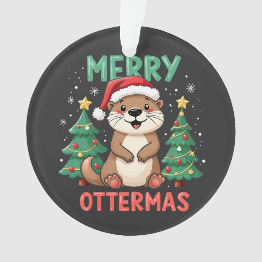 Merry Ottermas Funny Otter Animal Christmas Lovers Ornament (voorkant)