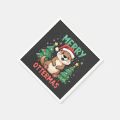 Merry Ottermas Funny Otter Animal Christmas Lovers Servet (Hoek)