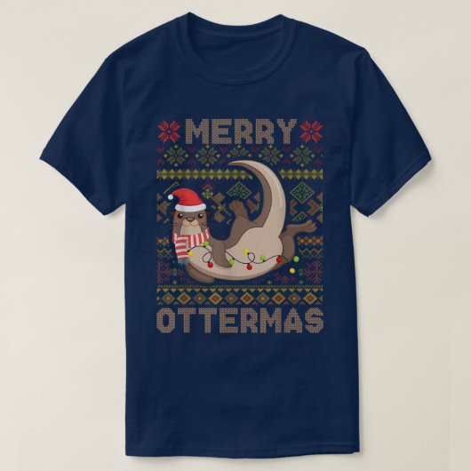 Merry Ottermas kerstkerstkerstkerstkerstkerstkerst T-shirt (Design voorkant)