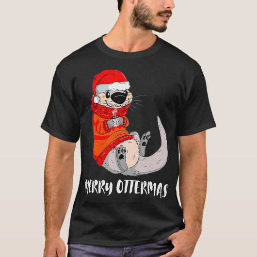 Merry Ottermas Kerstkerstkerstkerstkerstkerstman O T-shirt (Voorkant)