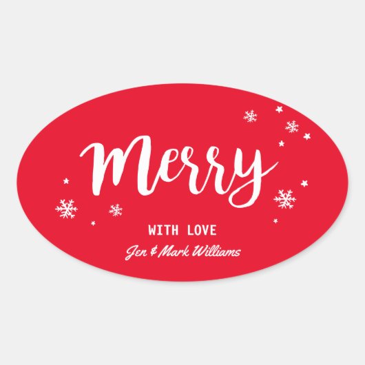 Merry Ovale Sticker (Voorkant)