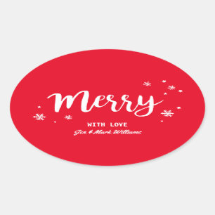 Merry Ovale Sticker