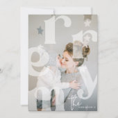 MERRY Overlay Typografie' Foto Kerstmis Feestdagenkaart (Voorkant)