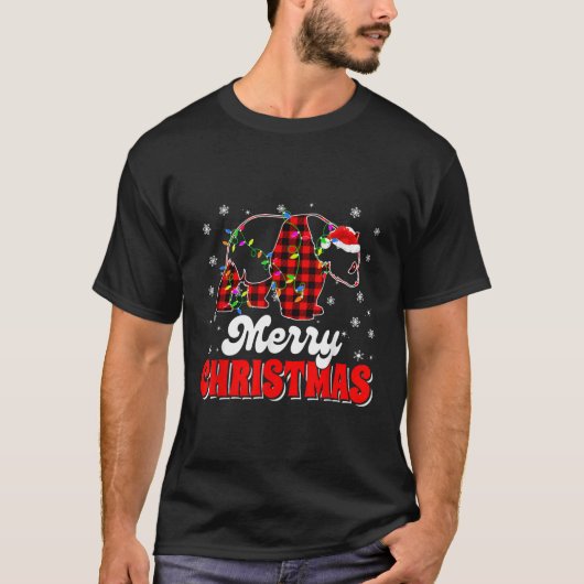 Merry Panda Beer Lights Santa T-shirt (Voorkant)