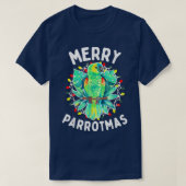 Merry Parrotmas Amazon Parrot Funny Bird Holiday T-shirt (Design voorkant)