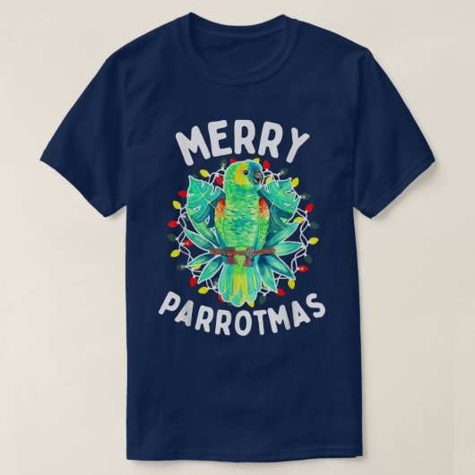 Merry Parrotmas Amazon Parrot Funny Bird Holiday T-shirt (Design voorkant)
