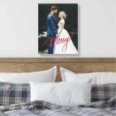 Merry | Pas getrouwd eerste kerstbruiloft foto Canvas Afdruk (Insitu (Slaapkamer))