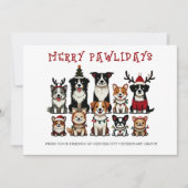 Merry Pawholidays Veterinary Feestdagenkaart (Voorkant)