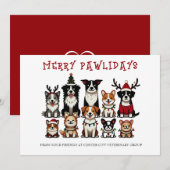 Merry Pawholidays Veterinary Feestdagenkaart (Voorkant / Achterkant)