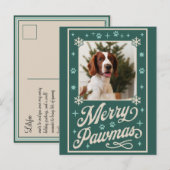 Merry Pawmas Pet Photo Christmas Holiday Kaart (Voorkant / Achterkant)
