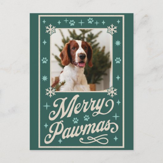 Merry Pawmas Pet Photo Christmas Holiday Kaart (Voorkant)