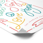 Merry Peace Joy Love Hope Handgetekend Bright Holi Poster (Hoek)