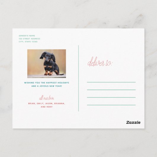 Merry Peace Joy Love Hope Handgetekende Bright Hol Briefkaart (Achterkant)