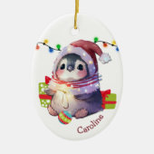 Merry Penguin Kinder keramische keramiek Keramisch Ornament (Voorkant)