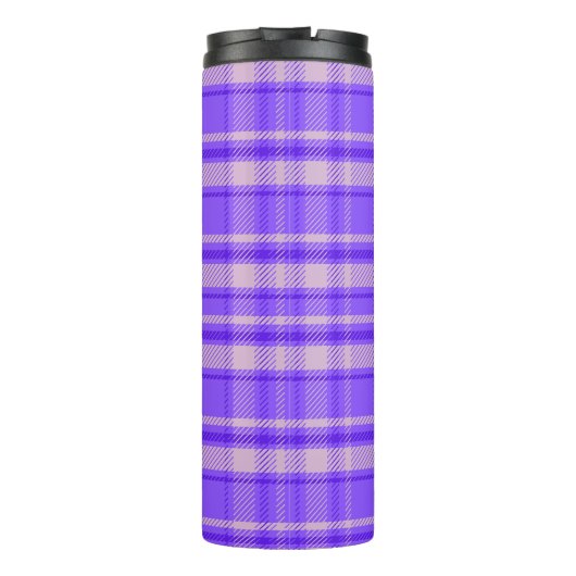 Merry Peri Pset, Paars Tartan Thermosbeker (Achterkant)