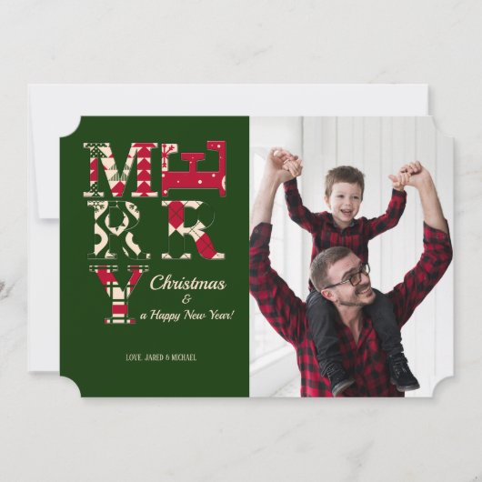 Merry Photo Holiday Card Kaart (Voorkant)