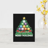 Merry Picklemas Funny Pickleball Christmas Kaart (Gele Bloem)