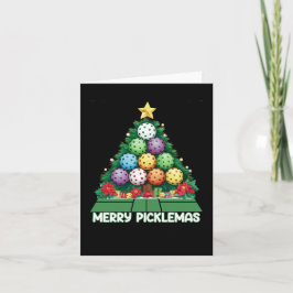 Merry Picklemas Funny Pickleball Christmas Kaart