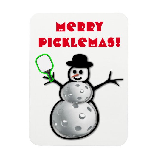 Merry Picklemas sneeuwmanmagneet Magneet (Verticaal)